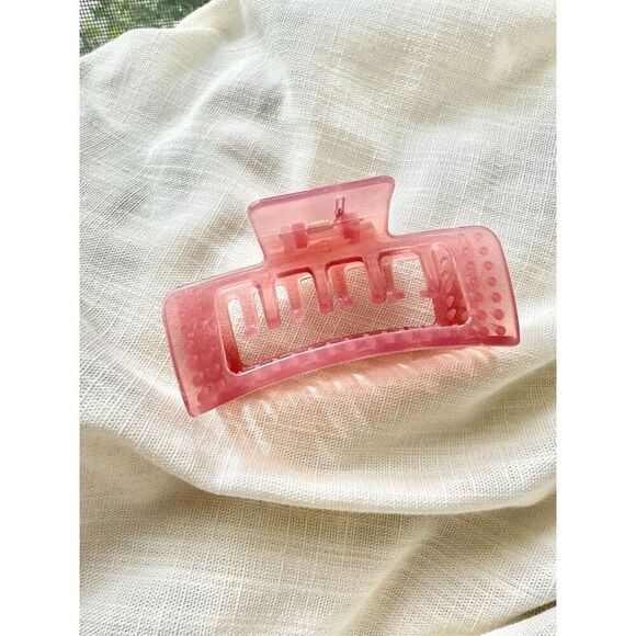 Mauve pink rectangular hair claw - Picture 2 of 2